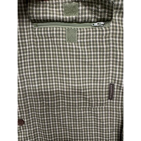 ExOfficio Buzz Off Insect Shield Long Sleeve Men's Shirt Green Plaid Large - Picture 6 of 14
